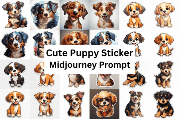 Download Midjourney Prompt for Cute Puppy Sticker - Premium Resources