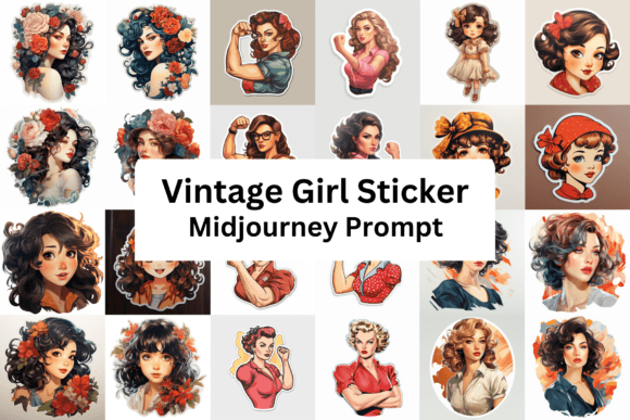 Download Ai Prompt for Vintage Girl Sticker - Premium Bundle