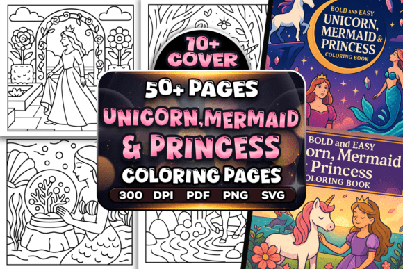 Download Easy Unicorn Mermaid Princess Coloring - Unicorn Collection