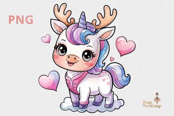 Download Cute Baby Unicorn Deer Clipart PNG - Unicorn Collection